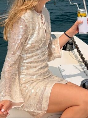 White Simkhai Sequin Dress